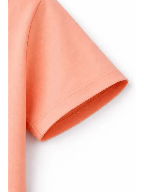 Genç Erkek Çocuk V Yaka Tişört Yazlık Model Günlük Basic Body - Toz Pembe