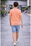 Genç Erkek Çocuk V Yaka Tişört Yazlık Model Günlük Basic Body - Toz Pembe