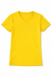 Genç Erkek Çocuk V Yaka Tişört Yazlık Model Günlük Basic Body - Sarı