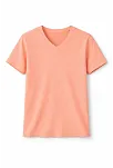 Genç Kız Çocuk V Yaka Tişört Yazlık Model Günlük Basic Body - Toz Pembe