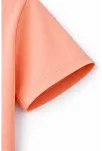 Genç Kız Çocuk V Yaka Tişört Yazlık Model Günlük Basic Body - Toz Pembe