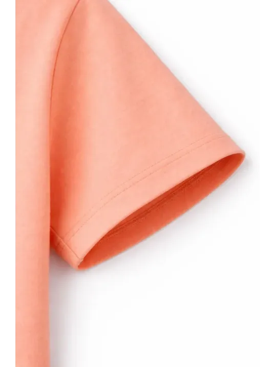 Genç Kız Çocuk V Yaka Tişört Yazlık Model Günlük Basic Body - Toz Pembe