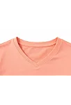 Genç Kız Çocuk V Yaka Tişört Yazlık Model Günlük Basic Body - Toz Pembe