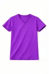 Genç Kız Çocuk V Yaka Tişört Yazlık Model Günlük Basic Body - Mor Genç Kız Çocuk V Yaka Tişört Yazlık Model Günlük Basic Body - Mor