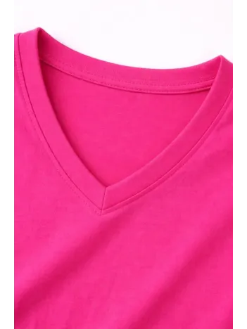 Genç Kız Çocuk V Yaka Tişört Yazlık Model Günlük Basic Body - Pembe Genç Kız Çocuk V Yaka Tişört Yazlık Model Günlük Basic Body - Pembe