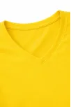 Genç Kız Çocuk V Yaka Tişört Yazlık Model Günlük Basic Body - Sarı