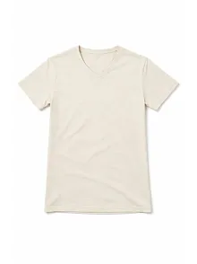 Genç Kız Çocuk V Yaka Tişört Yazlık Model Günlük Basic Body - Taş