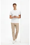 Erkek Bisiklet Yaka Tişört Regular Kalıp Basic Pamuklu Günlük Kullanım T-shirt - Beyaz