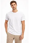 Erkek Bisiklet Yaka Tişört Regular Kalıp Basic Pamuklu Günlük Kullanım T-shirt - Beyaz