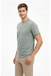 Erkek Bisiklet Yaka Tişört Regular Kalıp Basic Pamuklu Günlük Kullanım T-shirt - Mint Yeşili