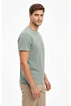 Erkek Bisiklet Yaka Tişört Regular Kalıp Basic Pamuklu Günlük Kullanım T-shirt - Mint Yeşili