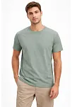 Erkek Bisiklet Yaka Tişört Regular Kalıp Basic Pamuklu Günlük Kullanım T-shirt - Mint Yeşili