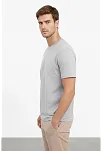 Erkek Bisiklet Yaka Tişört Regular Kalıp Basic Pamuklu Günlük Kullanım T-shirt - Gri