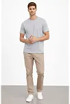 Erkek Bisiklet Yaka Tişört Regular Kalıp Basic Pamuklu Günlük Kullanım T-shirt - Gri