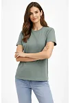 Kadın Bisiklet Yaka Tişört Regular Kalıp Basic Pamuklu Günlük Kullanım T-shirt - Mint Yeşili