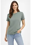 Kadın Bisiklet Yaka Tişört Regular Kalıp Basic Pamuklu Günlük Kullanım T-shirt - Mint Yeşili