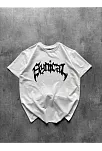 Kadın Bisiklet Yaka Ön Baskılı Kısa Kollu Tişört Streetwear Günlük Basic Pamuklu T-shirt - Beyaz
