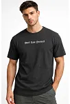 Erkek Wafıl Kumaş Tişört Regular Kalıp Bisiklet Yaka Baskılı Günlük Basic T-shirt - Siyah