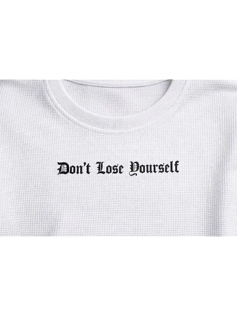 Erkek Wafıl Kumaş Tişört Regular Kalıp Bisiklet Yaka Baskılı Günlük Basic T-shirt - Beyaz