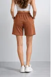 Kadın Dokuma Otoban Şort Beli Lastikli Bağcıklı, Cepli, Rahat Kesim Günlük Yazlık Şort - Kahverengi Kadın Dokuma Otoban Şort Beli Lastikli Bağcıklı, Cepli, Rahat Kesim Günlük Yazlık Şort - Kahverengi
