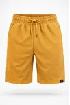 Erkek Otoban Dokuma Şort Beli Lastikli Bağcıklı, Cepli, Rahat Kesim Günlük Yazlık Şort - Hardal
