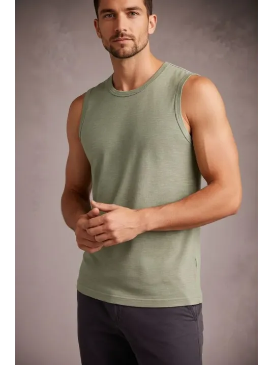 Erkek Flamlı Kumaş Sıfır Kolsuz Atlet Basic Spor Üst, Günlük Ve Fitness Kullanımına Uygun - Mint Yeşili Erkek Flamlı Kumaş Sıfır Kolsuz Atlet Basic Spor Üst, Günlük Ve Fitness Kullanımına Uygun - Mint Yeşili