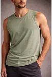 Erkek Flamlı Kumaş Kolsuz Atlet Günlük Fitness Spor T-shirt - Mint Yeşili