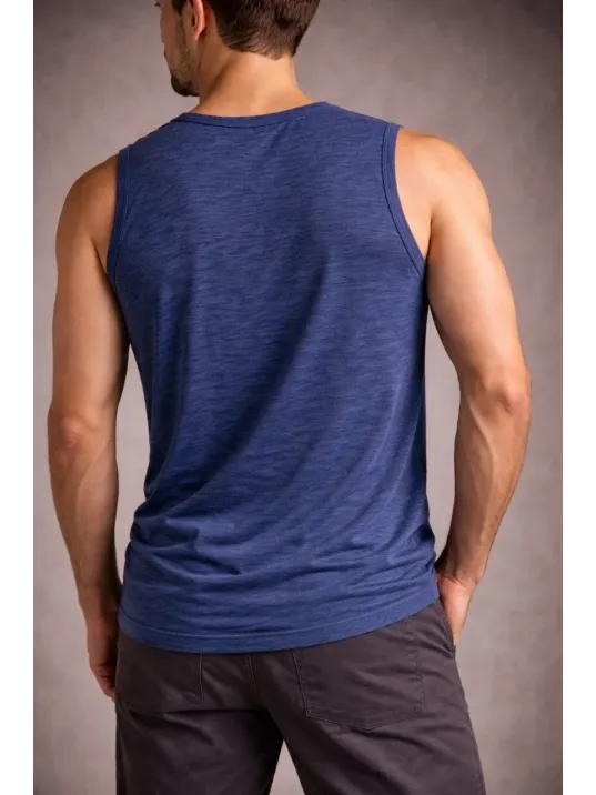 Erkek Flamlı Kumaş Sıfır Kolsuz Atlet Basic Spor Üst, Günlük Ve Fitness Kullanımına Uygun - İndigo Erkek Flamlı Kumaş Sıfır Kolsuz Atlet Basic Spor Üst, Günlük Ve Fitness Kullanımına Uygun - İndigo