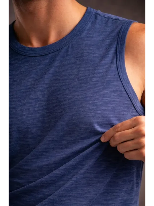 Erkek Flamlı Kumaş Sıfır Kolsuz Atlet Basic Spor Üst, Günlük Ve Fitness Kullanımına Uygun - İndigo Erkek Flamlı Kumaş Sıfır Kolsuz Atlet Basic Spor Üst, Günlük Ve Fitness Kullanımına Uygun - İndigo