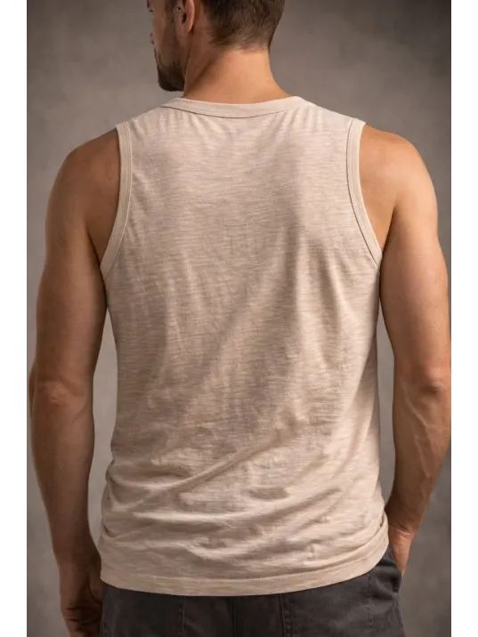 Erkek Flamlı Kumaş Sıfır Kolsuz Atlet Basic Spor Üst, Günlük Ve Fitness Kullanımına Uygun - Taş Erkek Flamlı Kumaş Sıfır Kolsuz Atlet Basic Spor Üst, Günlük Ve Fitness Kullanımına Uygun - Taş