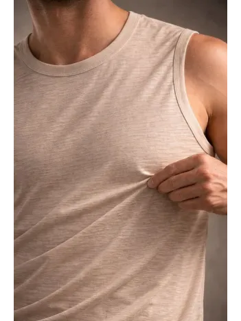 Erkek Flamlı Kumaş Sıfır Kolsuz Atlet Basic Spor Üst, Günlük Ve Fitness Kullanımına Uygun - Taş Erkek Flamlı Kumaş Sıfır Kolsuz Atlet Basic Spor Üst, Günlük Ve Fitness Kullanımına Uygun - Taş