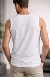 Erkek Flamlı Kumaş Sıfır Kolsuz Atlet Basic Spor Üst, Günlük Ve Fitness Kullanımına Uygun - Beyaz Erkek Flamlı Kumaş Sıfır Kolsuz Atlet Basic Spor Üst, Günlük Ve Fitness Kullanımına Uygun - Beyaz