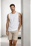 Erkek Flamlı Kumaş Kolsuz Atlet Günlük Fitness Spor T-shirt - Beyaz