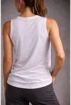 Kadın Flamlı Kumaş Kolsuz Atlet Günlük Fitness Spor T-shirt - Beyaz