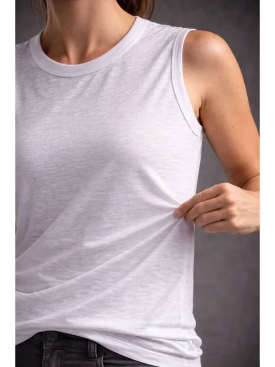 Kadın Flamlı Kumaş Sıfır Kolsuz Atlet Basic Spor Üst, Günlük Ve Fitness Kullanımına Uygun - Beyaz Kadın Flamlı Kumaş Sıfır Kolsuz Atlet Basic Spor Üst, Günlük Ve Fitness Kullanımına Uygun - Beyaz