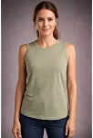 Kadın Flamlı Kumaş Kolsuz Atlet Günlük Fitness Spor T-shirt - Yeşili