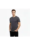 Erkek T-shirt Bisiklet Yaka Slim Fit Dar Kesim Likralı Tişört Günlük Basic Body - Füme
