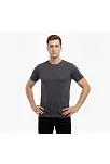 Erkek T-shirt Bisiklet Yaka Slim Fit Dar Kesim Likralı Tişört Günlük Basic Body - Füme