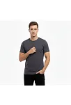 Erkek T-shirt Bisiklet Yaka Slim Fit Dar Kesim Likralı Tişört Günlük Basic Body - Füme