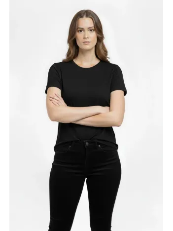 Kadın T-shirt Bisiklet Yaka Slim Fit Likralı Tişört Günlük Basic Body - Siyah Kadın T-shirt Bisiklet Yaka Slim Fit Likralı Tişört Günlük Basic Body - Siyah