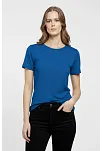 Kadın T-shirt Bisiklet Yaka Slim Fit Likralı Tişört Günlük Basic Body - İndigo