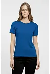 Kadın T-shirt Bisiklet Yaka Slim Fit Likralı Tişört Günlük Basic Body - İndigo