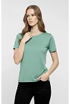 Kadın T-shirt Bisiklet Yaka Slim Fit Likralı Tişört Günlük Basic Body - Mint Yeşili