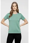 Kadın T-shirt Bisiklet Yaka Slim Fit Likralı Tişört Günlük Basic Body - Mint Yeşili