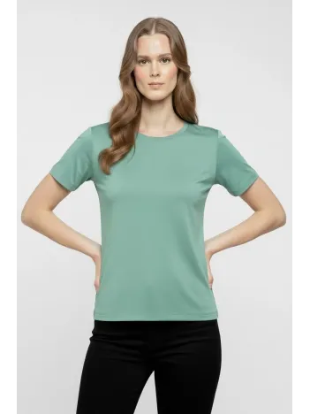 Kadın T-shirt Bisiklet Yaka Slim Fit Likralı Tişört Günlük Basic Body - Mint Yeşili Kadın T-shirt Bisiklet Yaka Slim Fit Likralı Tişört Günlük Basic Body - Mint Yeşili