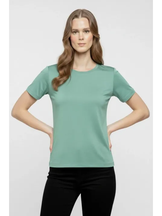 Kadın T-shirt Bisiklet Yaka Slim Fit Likralı Tişört Günlük Basic Body - Mint Yeşili Kadın T-shirt Bisiklet Yaka Slim Fit Likralı Tişört Günlük Basic Body - Mint Yeşili