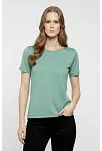 Kadın T-shirt Bisiklet Yaka Slim Fit Likralı Tişört Günlük Basic Body - Mint Yeşili