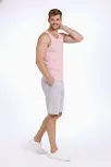 Erkek Spor Fitilli Kaşkorse Arka Basklı Atlet 3'lü Set Mint Yeşili-pembe-bebek Mavisi