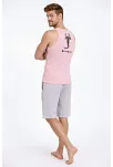 Erkek Spor Fitilli Kaşkorse Arka Basklı Atlet 3'lü Set Mint Yeşili-pembe-bebek Mavisi