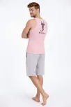 Erkek Spor Fitilli Kaşkorse Arka Basklı Atlet 3'lü Set Mint Yeşili-pembe-bebek Mavisi